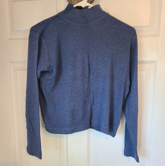 (587) Carole Little Sports Petites Woman's Long Sleeve Turtleneck, Size: S Blue - Picture 2 of 14